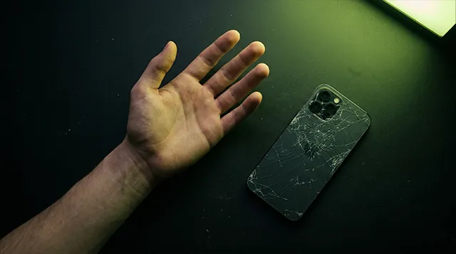 Person looking exhausted at glowing phone screen
